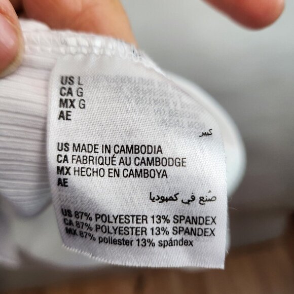 Alfani Womens White Quarter Zip Tunic Top Medium Ribbed Long Sleeve Minimalist - Picture 5 of 7